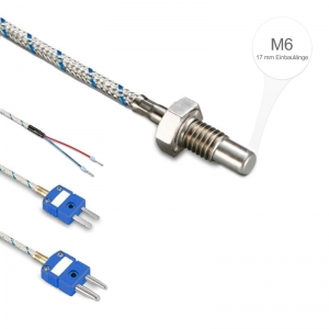 ترموکوپل پیچی تیپ L مس آهن-نیکل رزوه M6 با طول 1 سانتیمتر و پراب