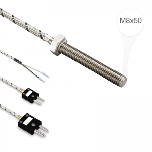 ترموکوپل پیچی تیپ J مس آهن-نیکل رزوه M8 با طول 5 سانتیمتر